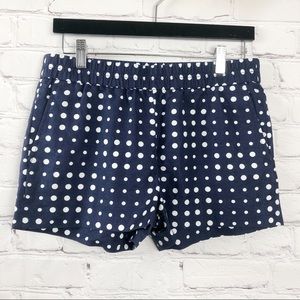 J.Crew Pull On Shorts in Navy and White Polka Dots